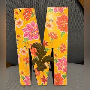 Floral Yellow Wall Letter Decor